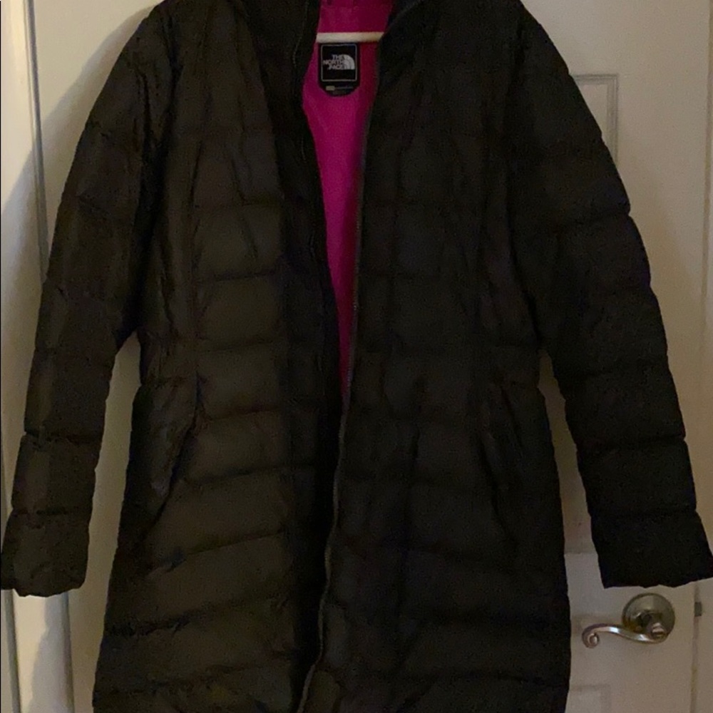 North face down dark gray jacket